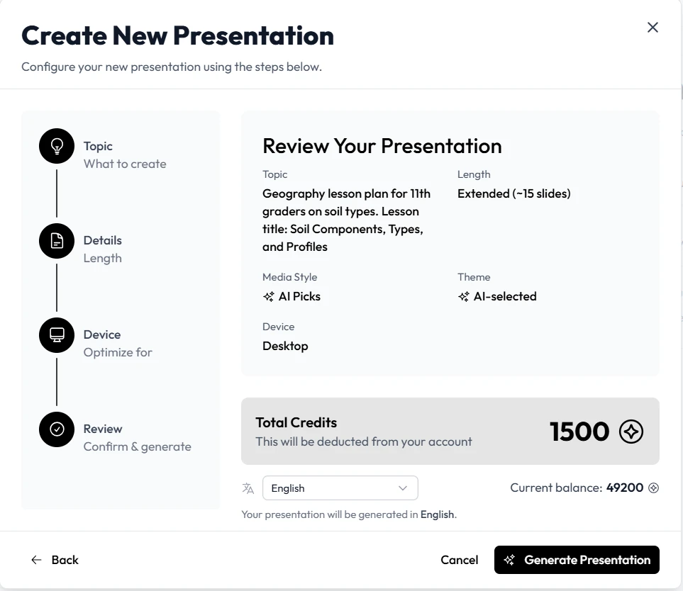 AI Presentation Generators for Project-Based Learning