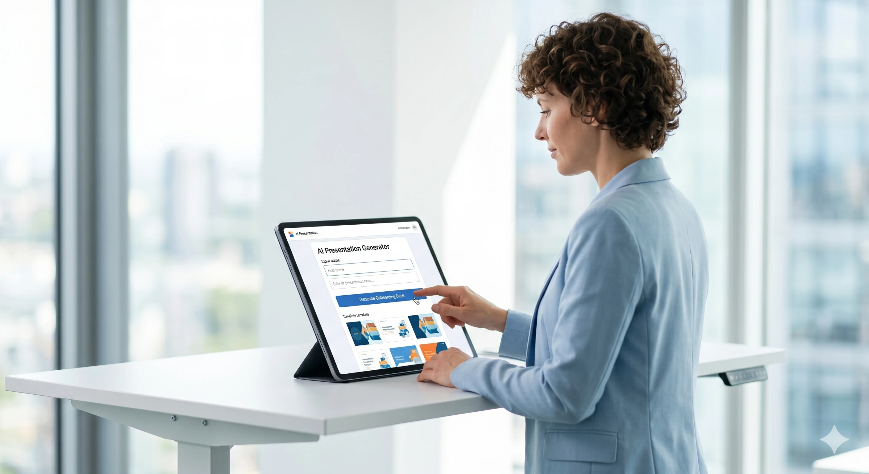 Professional using AI Slides for better workflow