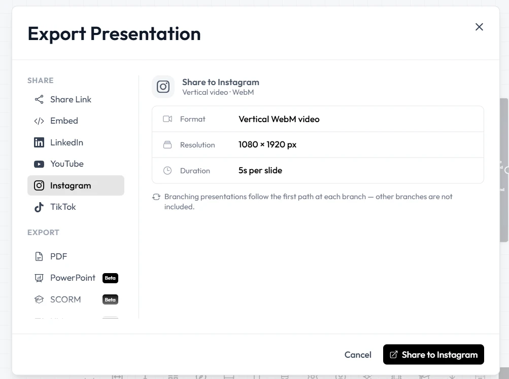 AI Slides being exproted using an AI Presentation Generator